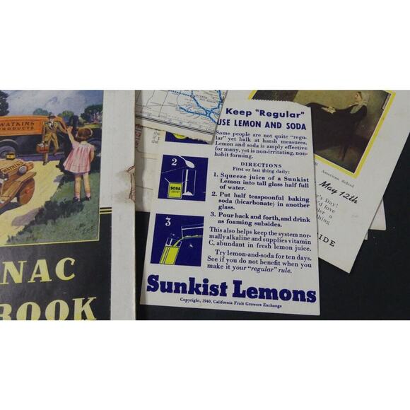 Vtg 1930's-40's Almanacs Watkins Clabber Girl Bell Systems Advertisements Ad Lot - Picture 3 of 11